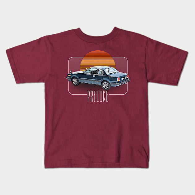 Honda Prelude  /// Retro Classic Car Lover Design Kids T-Shirt by DankFutura